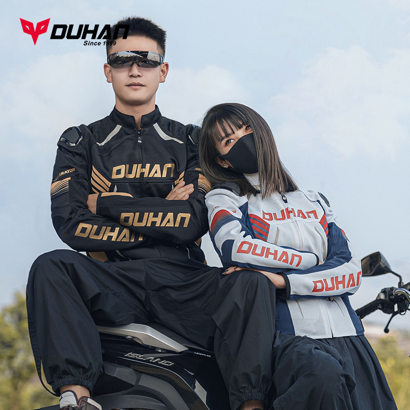duhan/杜汉夏季摩托车骑行服机车服情侣透气赛车服摩托车骑行服