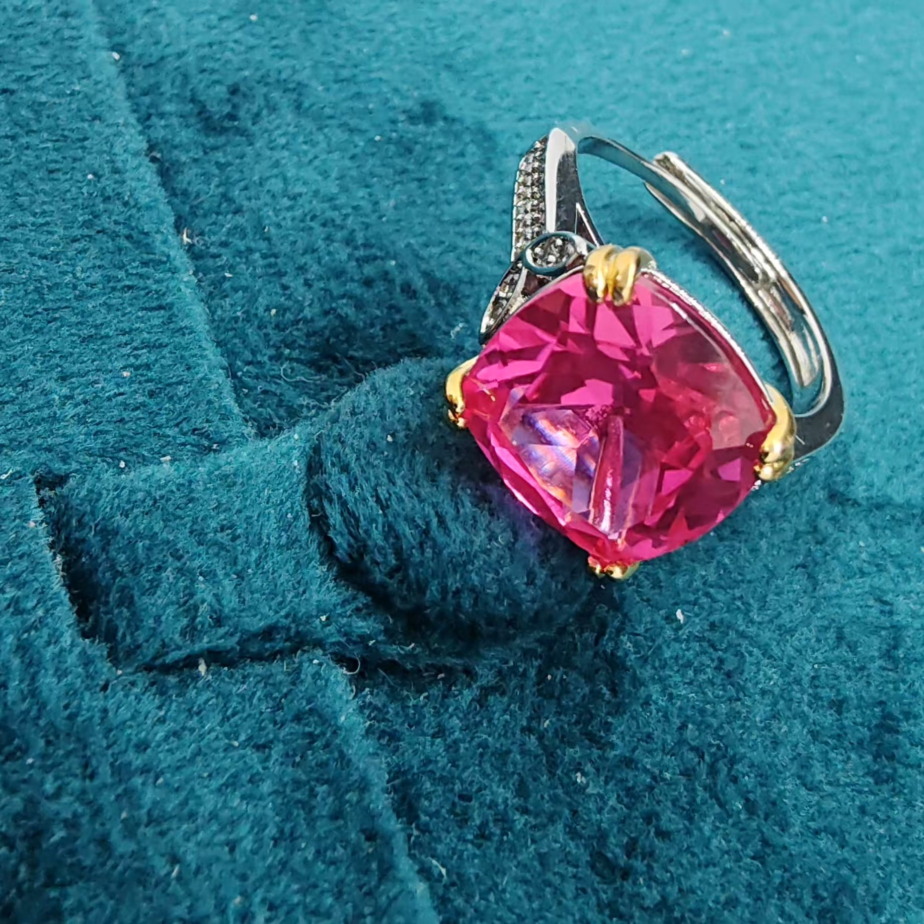 【南非库里南】NFKLN 高端奢华定制 干枯玫瑰色四爪戒指 239