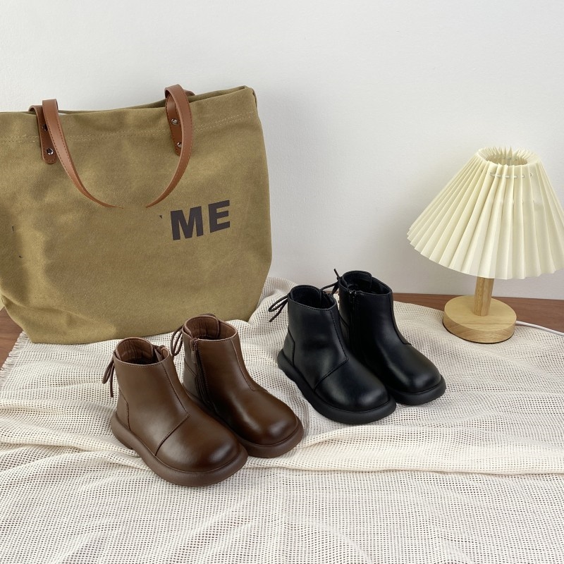 斑点家儿童真皮马丁靴加绒棉靴皮靴8350女童时尚百搭韩版秋冬