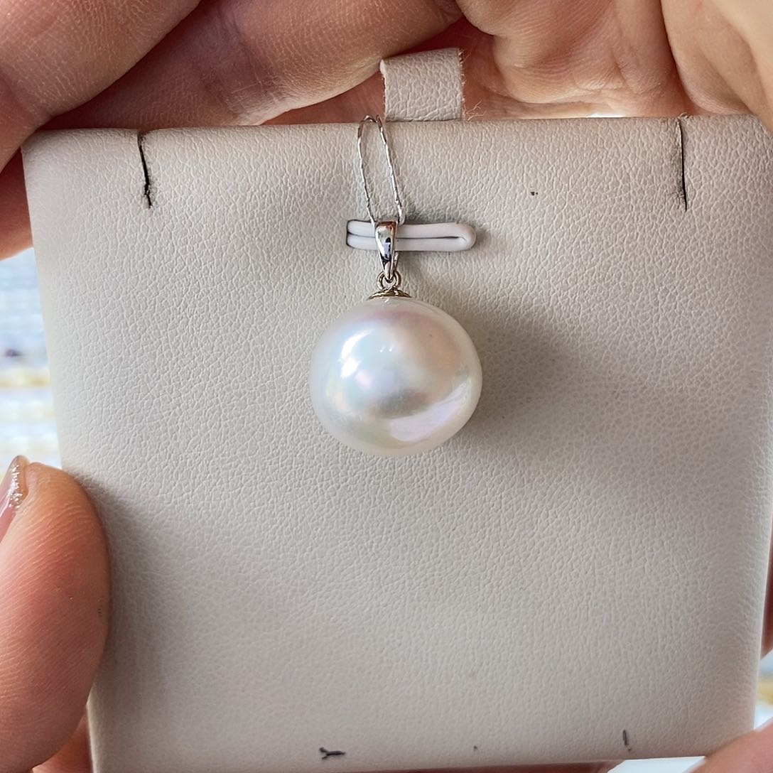 海水珍珠吊坠(不含链)18K金镶嵌澳白15-16m m