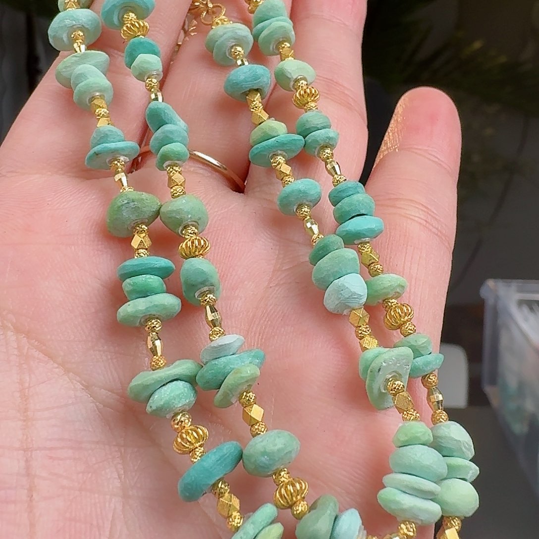 绿松石珠宝奇石18K金镶嵌