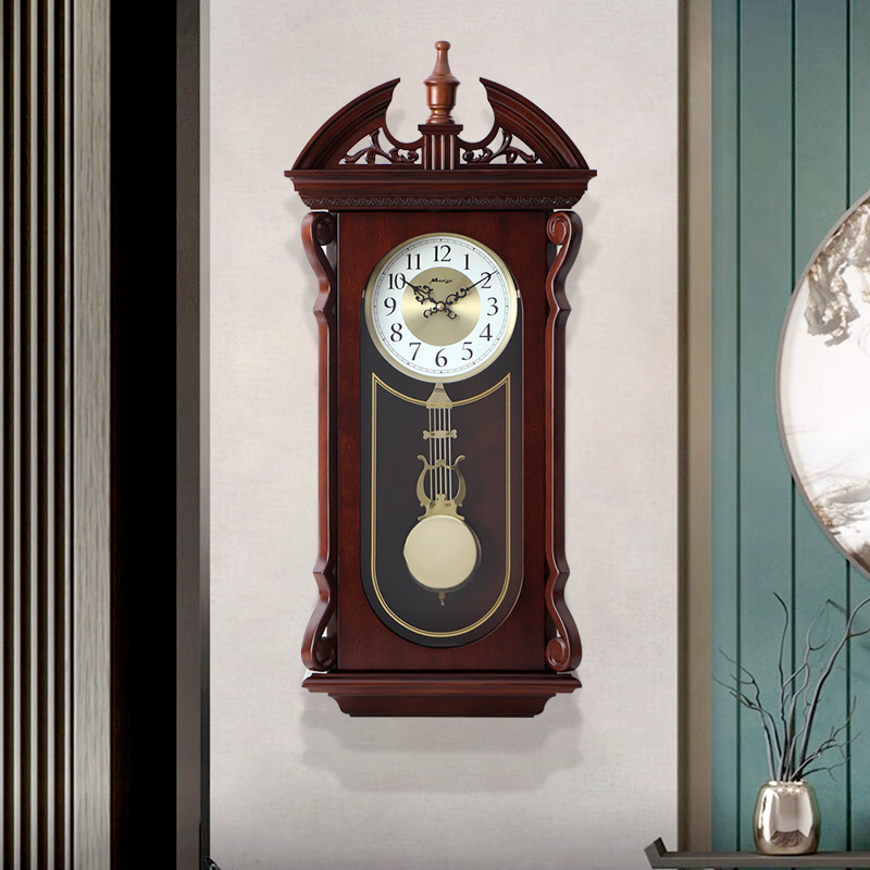 MapleLeaf/枫叶钟表简约中式实木挂钟客厅复古创意装饰时钟挂件