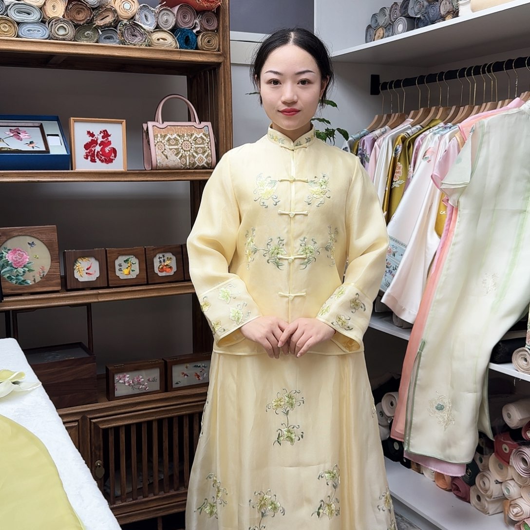 特炸真丝欧根纱套装上衣胸围102