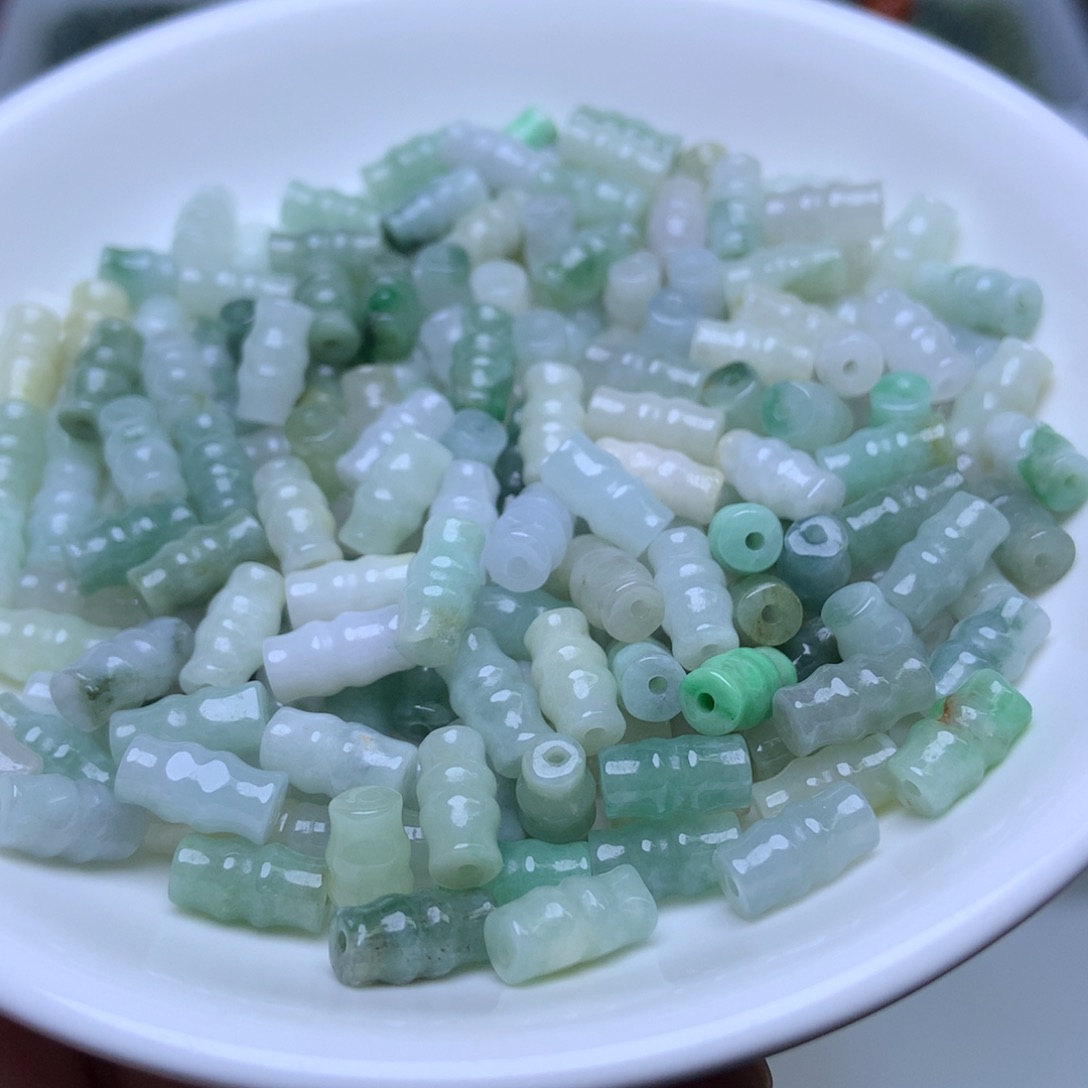 未镶嵌手链翡翠卡5乘9冰竹节100个