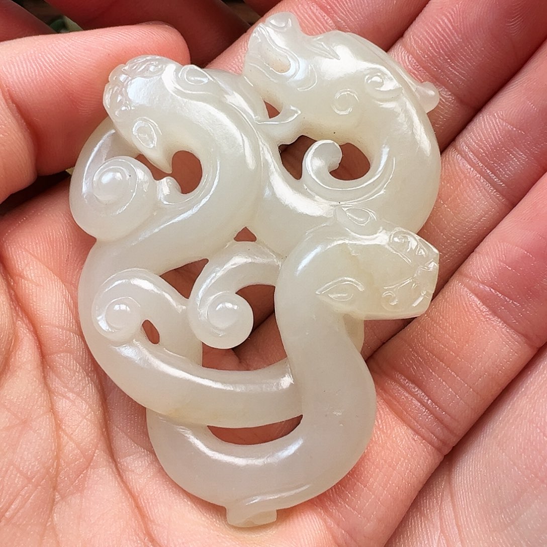 和田玉颈饰未镶嵌郎*邪