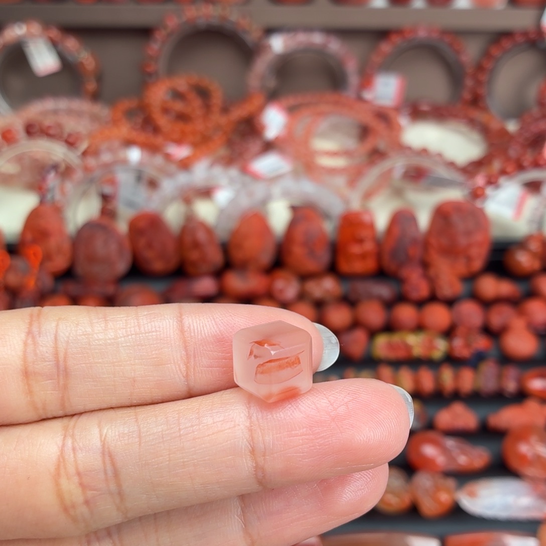 南红玛瑙未镶嵌颈饰方糖9+