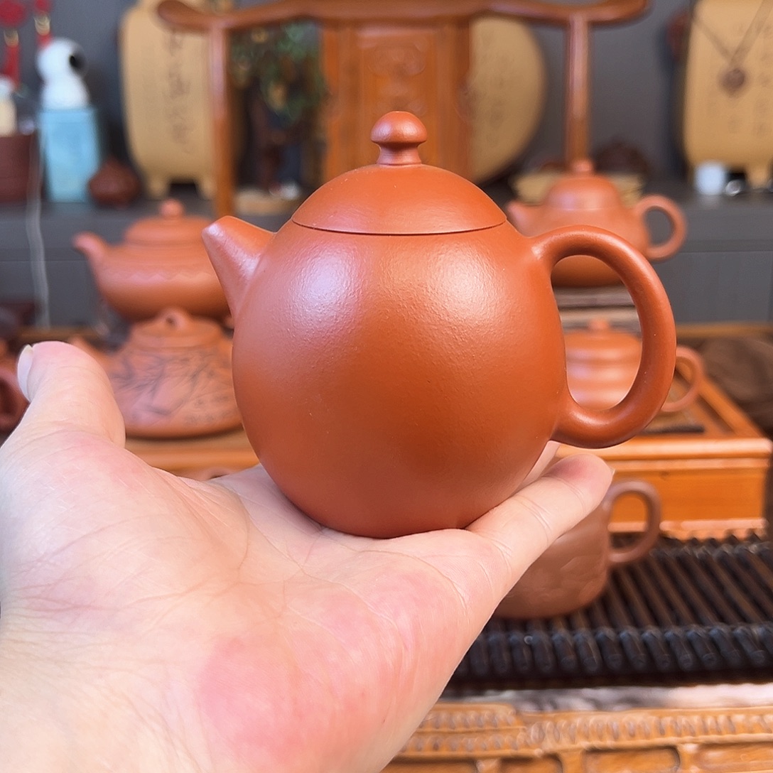 紫砂茶壶原矿朱泥油性足