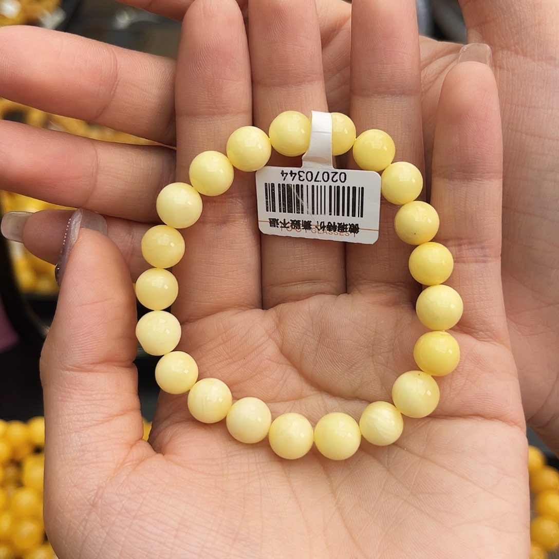 琥珀手链未镶嵌9m白蜡