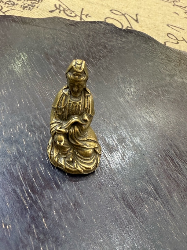 【孤品捡漏】铜观音摆件