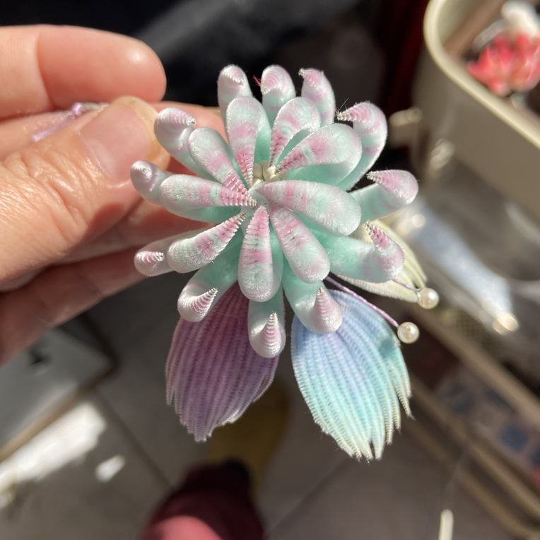 非遗绒花胖橘发簪发夹