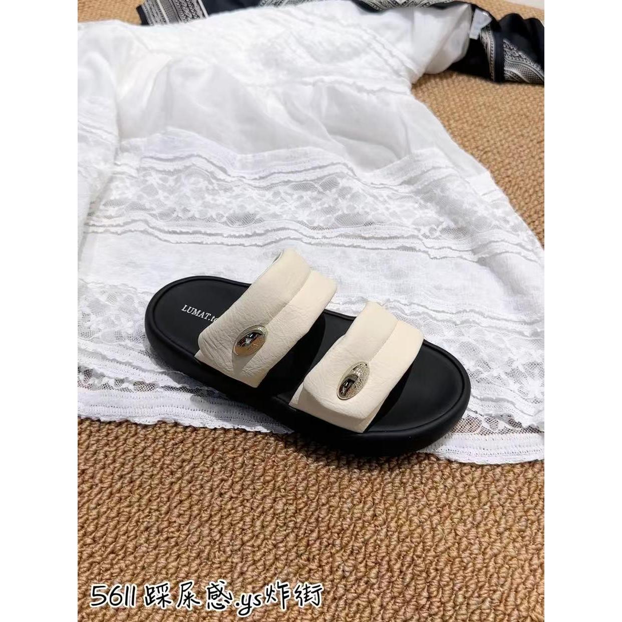 5611仙女风厚底百搭半拖鞋