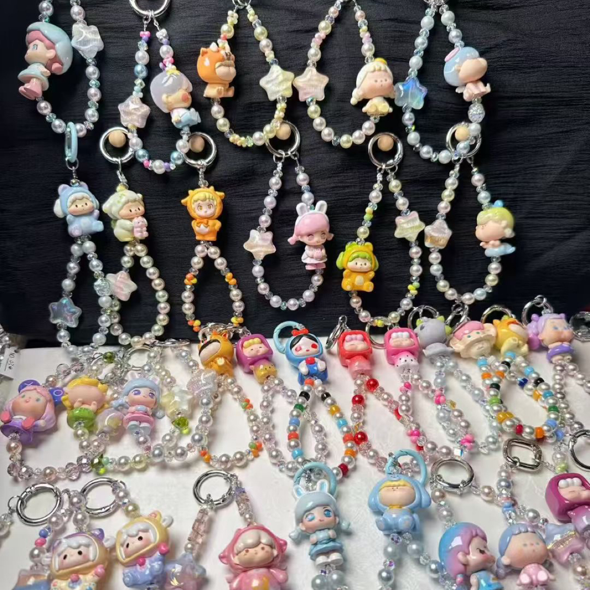 时尚新款萌粒手机链可爱手工DIY钥匙扣包包挂饰品