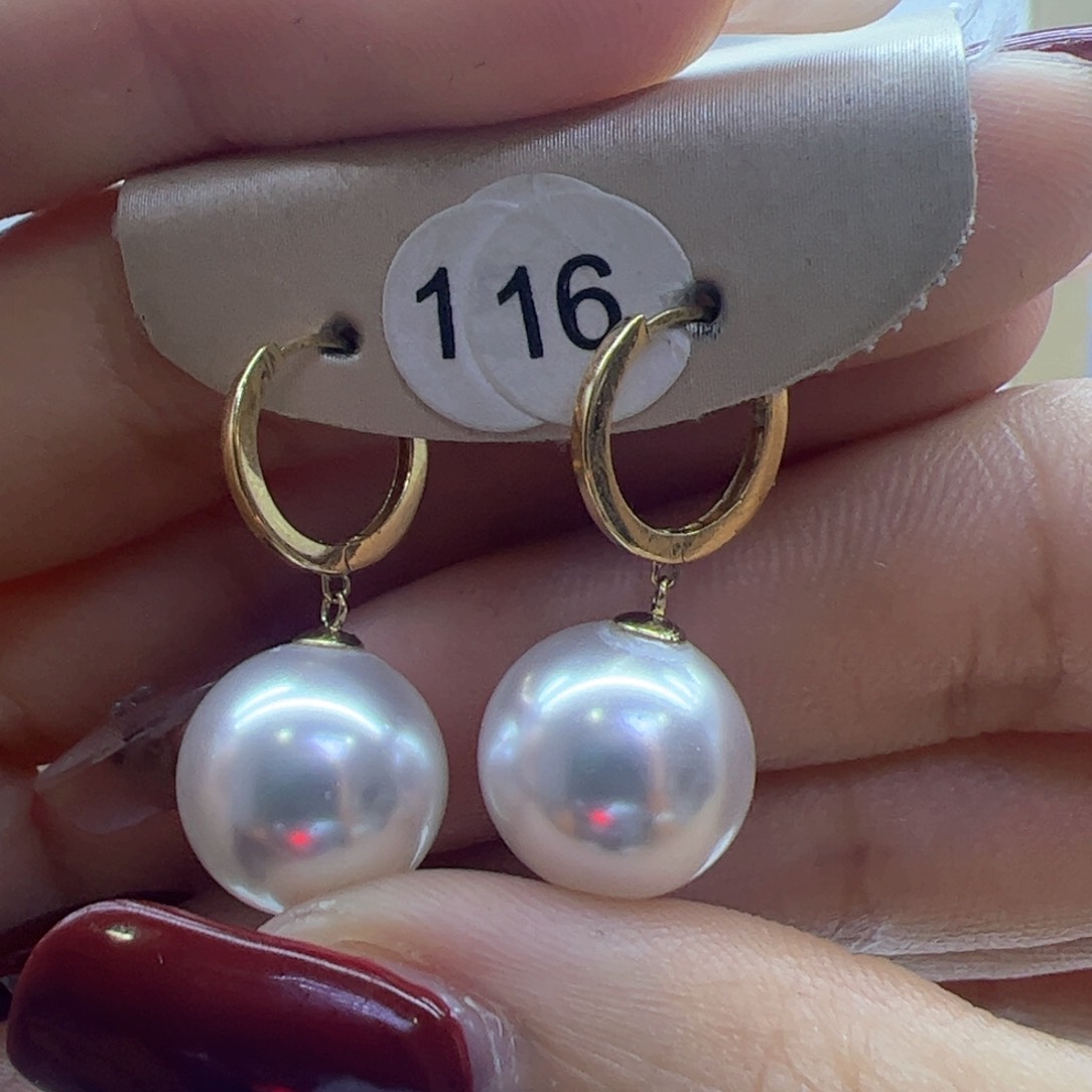 淡水珍珠耳饰18K金镶嵌