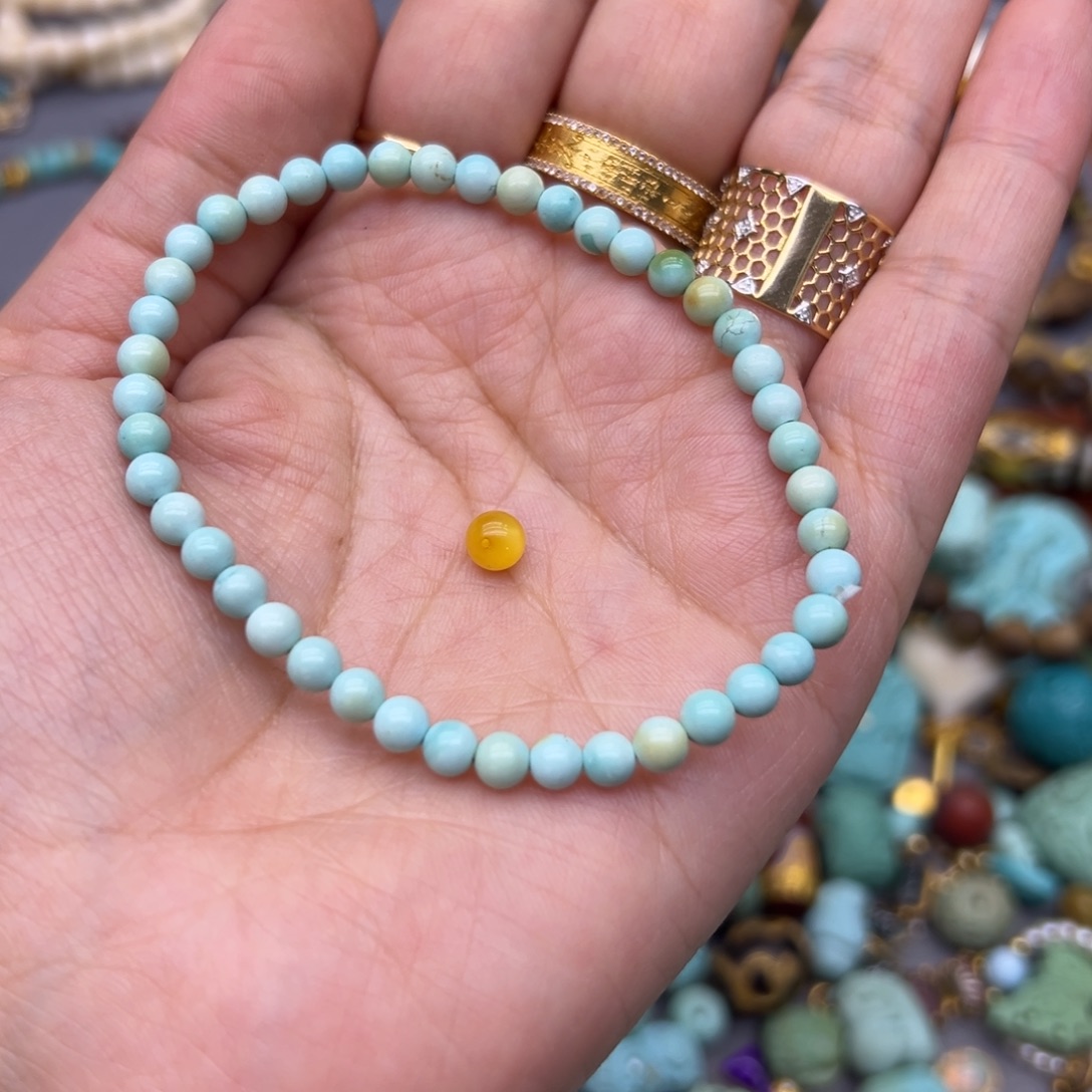 琥珀未镶嵌裸石手串