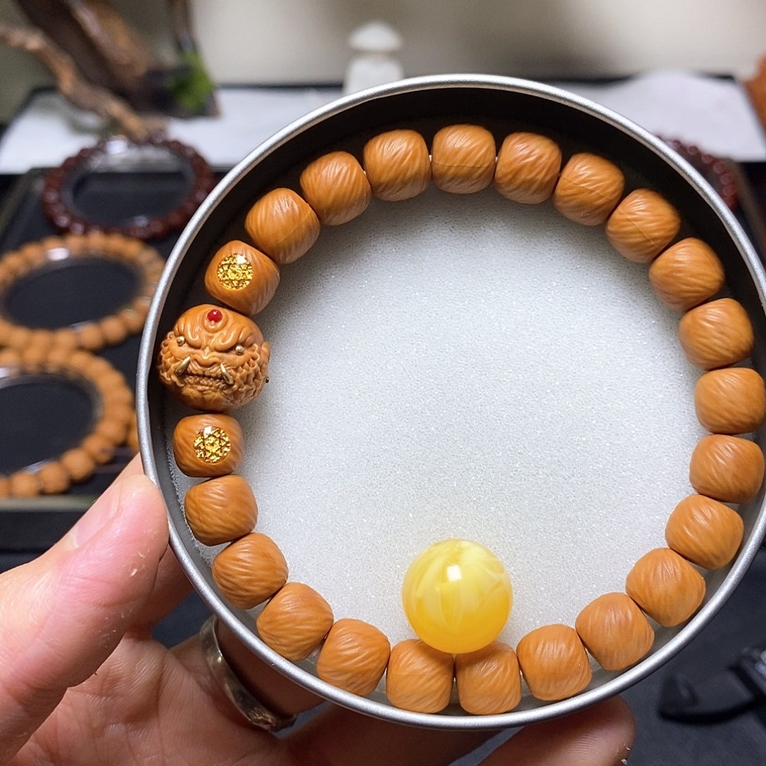 猴头核桃手串全品双标款恶魔云锦 尺寸10左右 16号