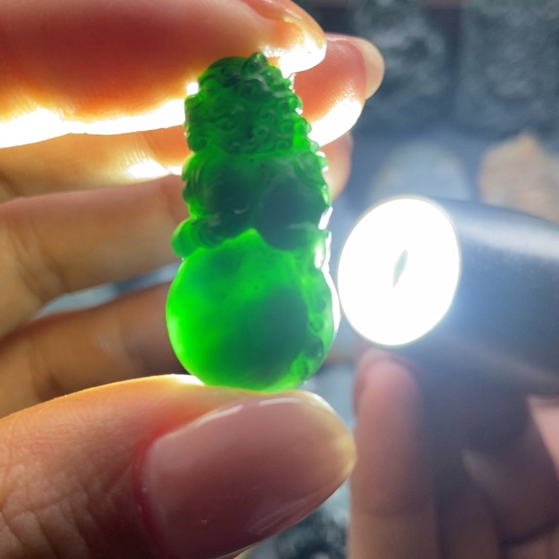 定制翡翠未镶嵌狮狮如意T
