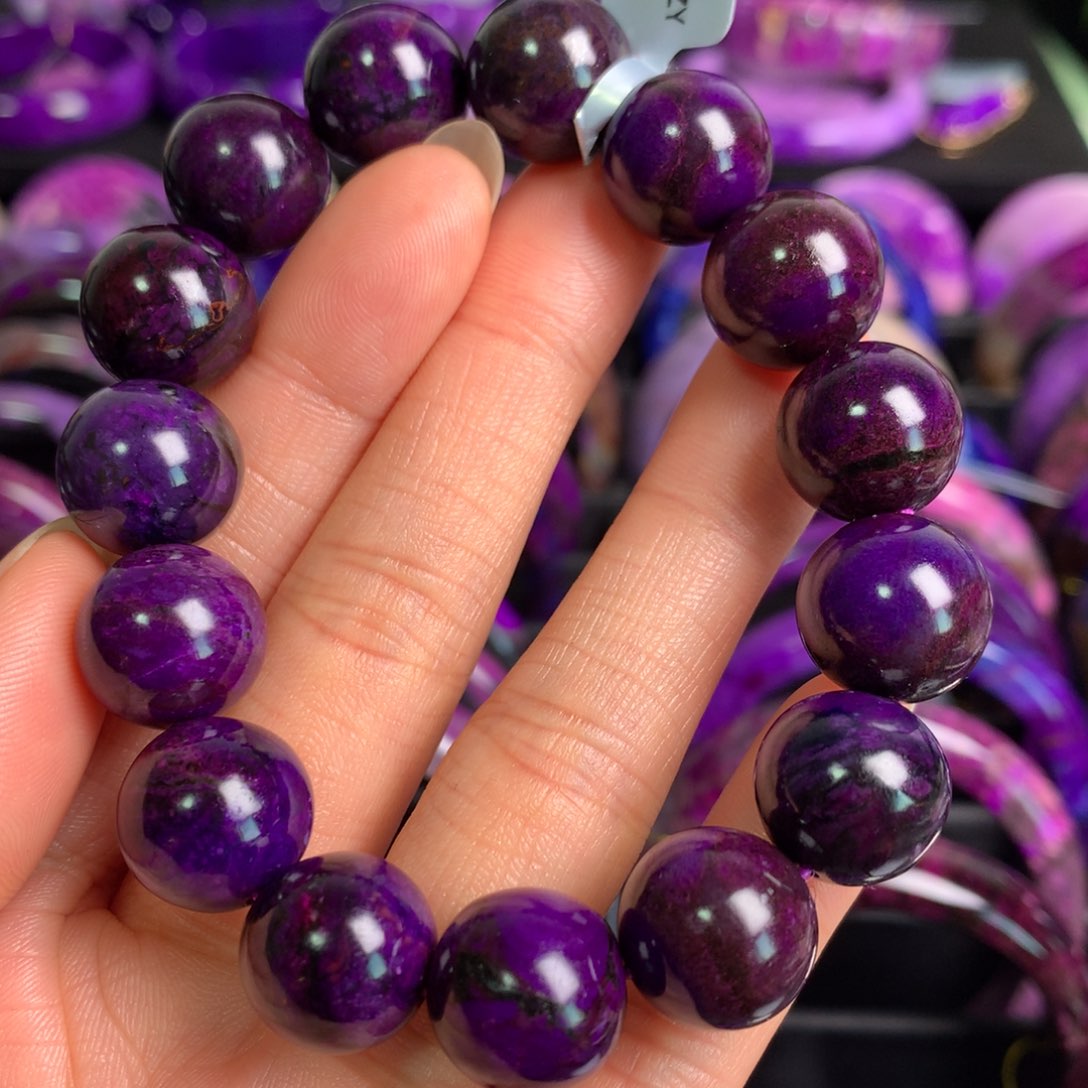 苏纪石（舒俱来）帝王紫手串14m m未镶嵌