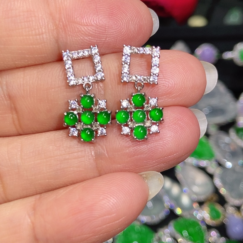 【闪购商品】翡翠耳饰未镶嵌天然翡翠