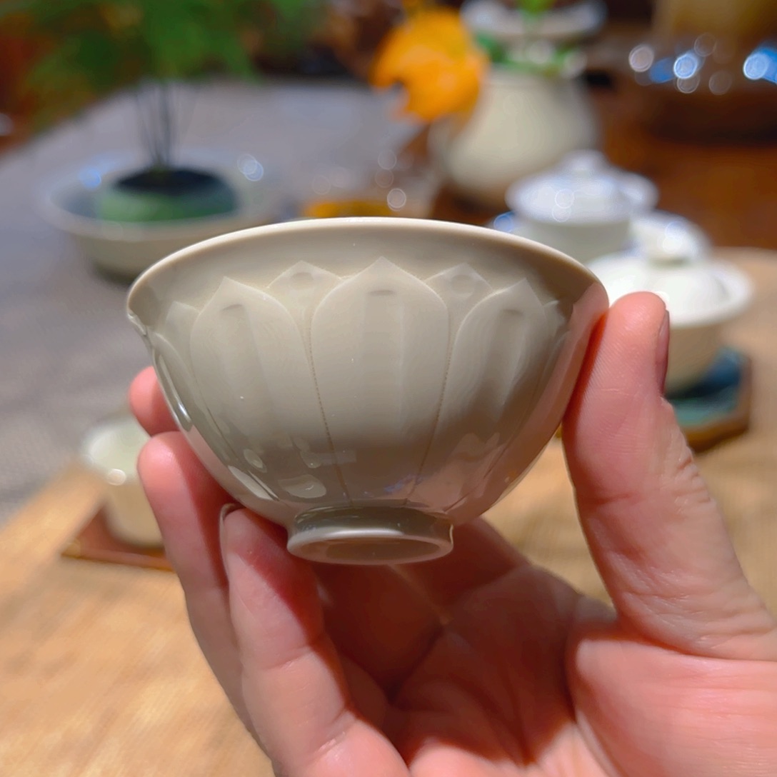 微澜定瓷 莲瓣鸡心杯80cc
