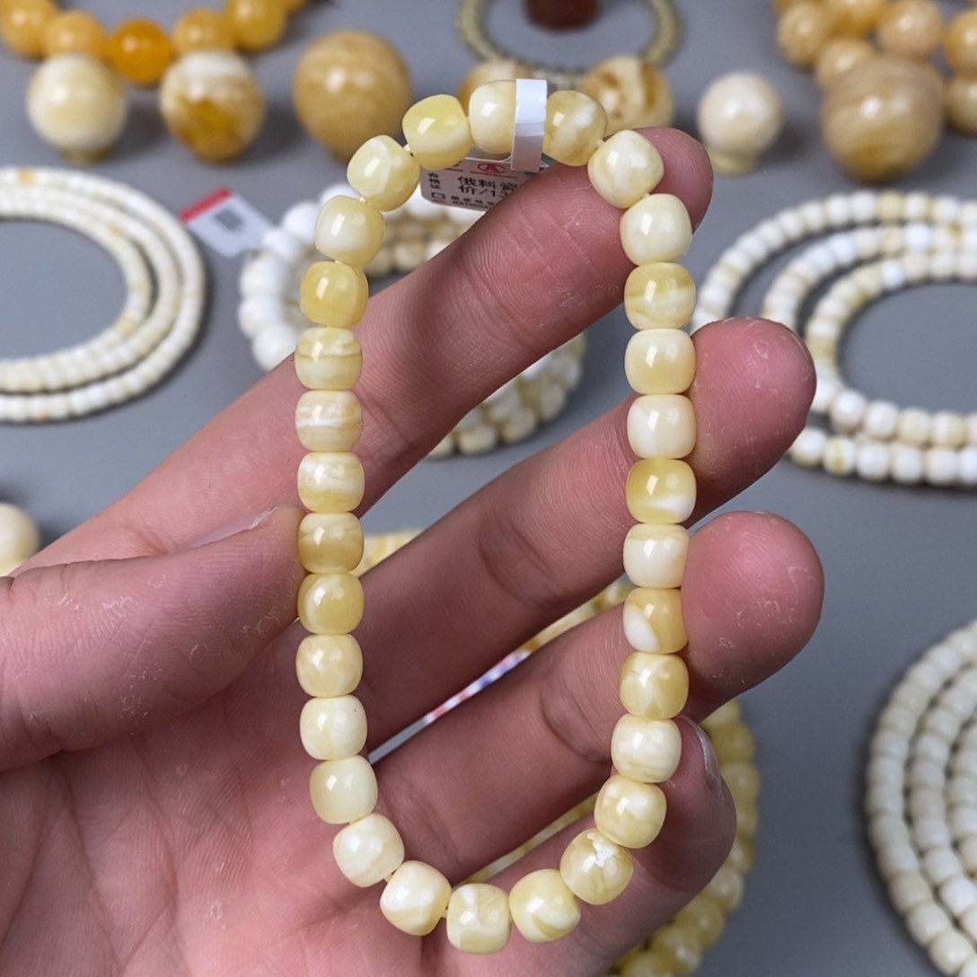 琥珀珠宝奇石未镶嵌7mm