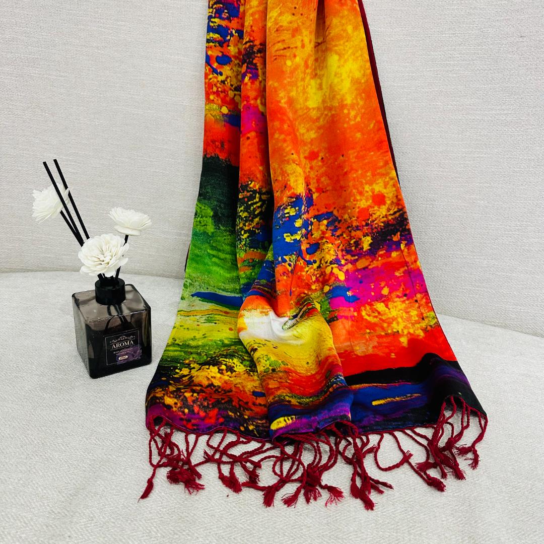 丝绸故事真丝数码拉绒披肩系列