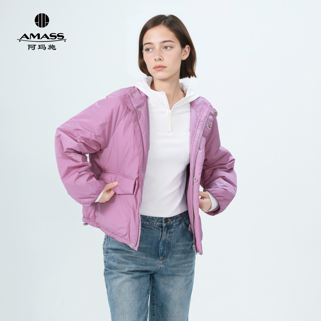 AMASS/阿玛施秋冬新款简约时尚休闲百搭慵懒风新雪丽棉服540051