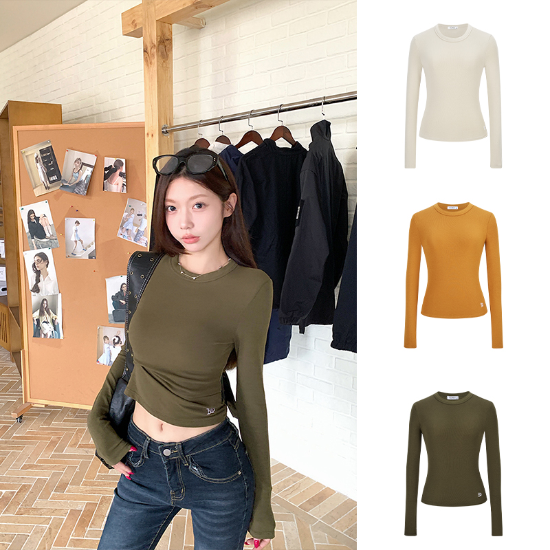 Moses Queen/魔西女王百搭显瘦打底衫女秋季长袖t恤修身内搭上衣