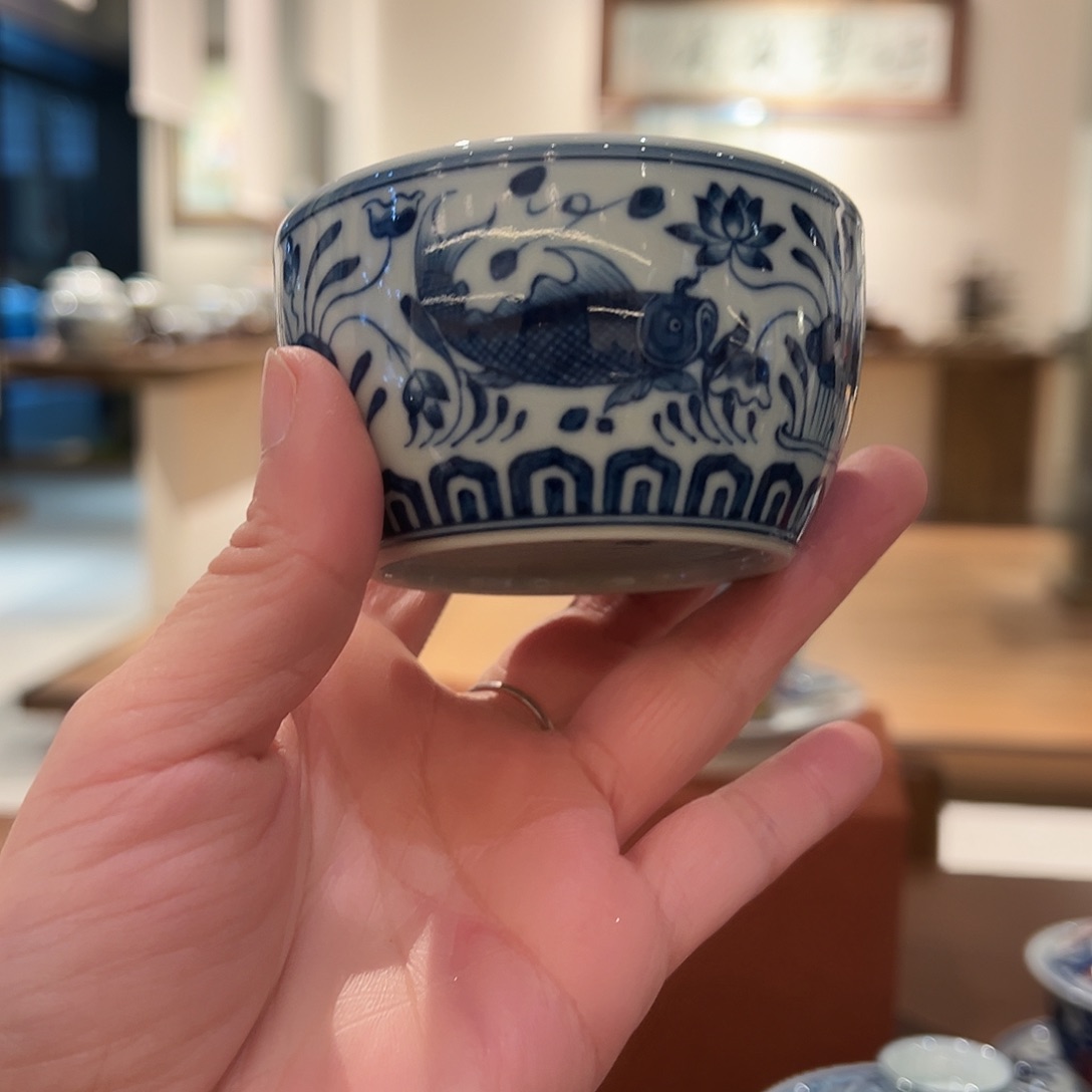 w****。钟家窑柴窑鱼藻纹缸杯