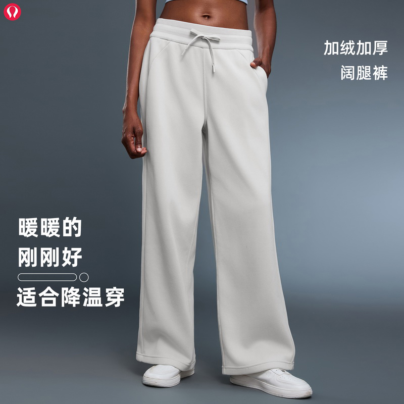 lulu露露首领秋冬女加绒直筒阔腿裤宽松保暖显瘦运动长裤D25133