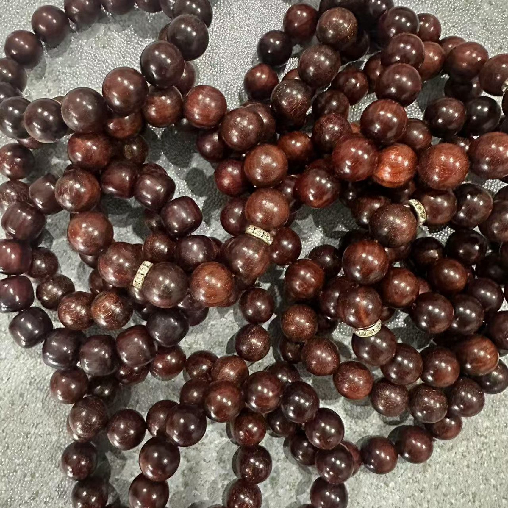 633号 紫檀1.5cm圆珠手串 样式多样性发其一