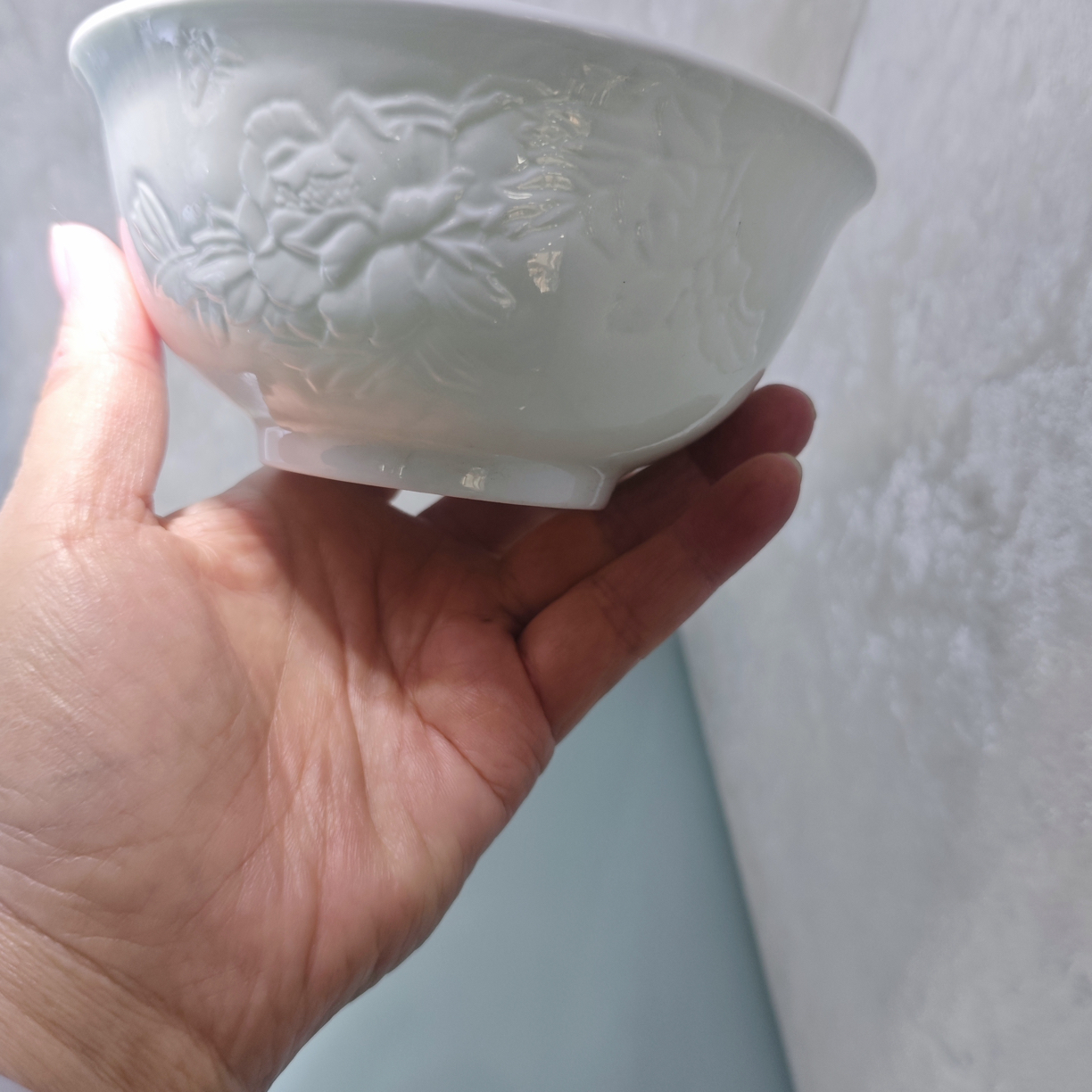 景德镇高温影青雕刻饭碗