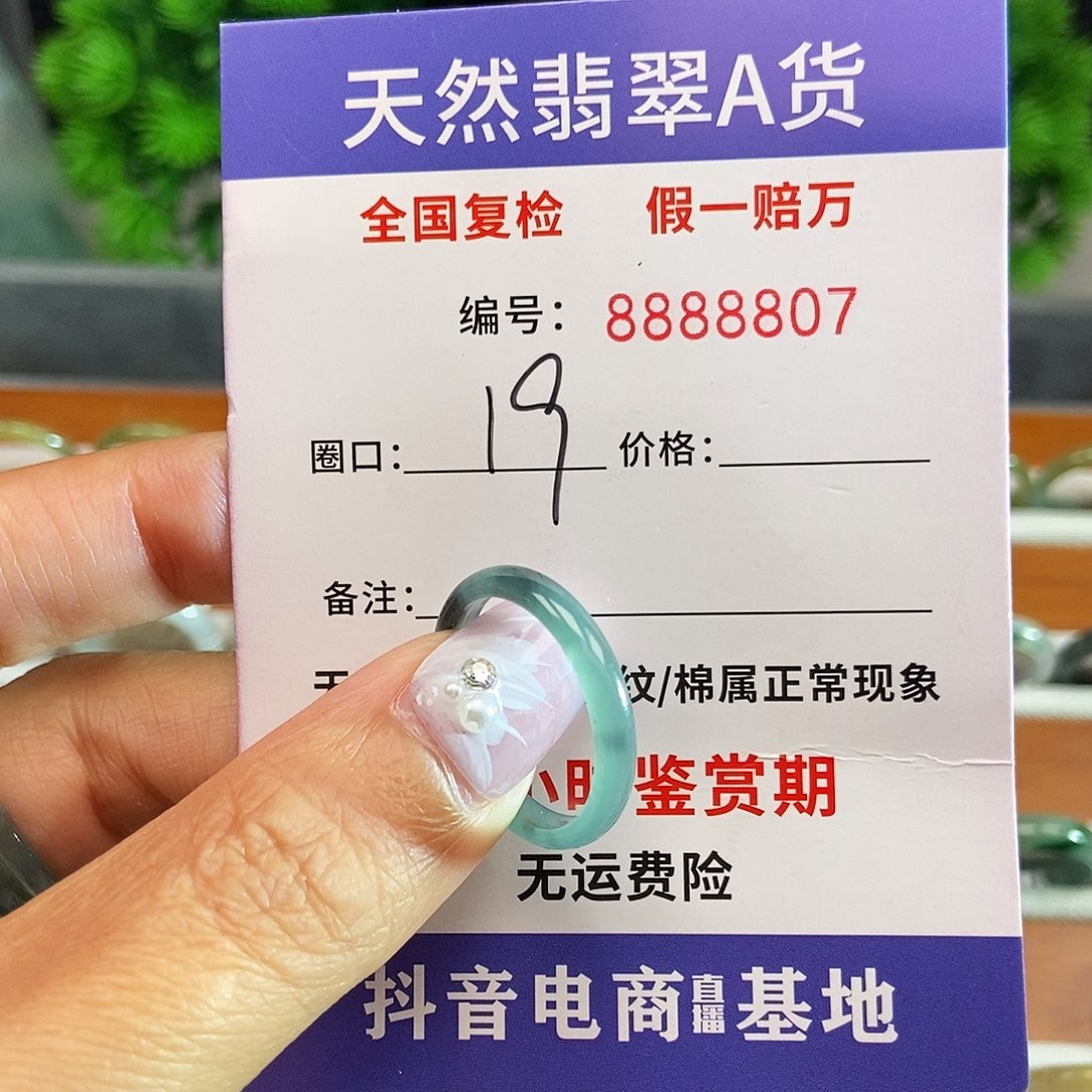 翡翠戒圈未镶嵌8807.......