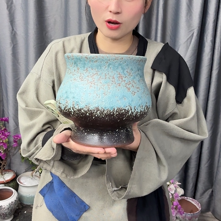 17×19 -粗陶花盆有孔-买买买
