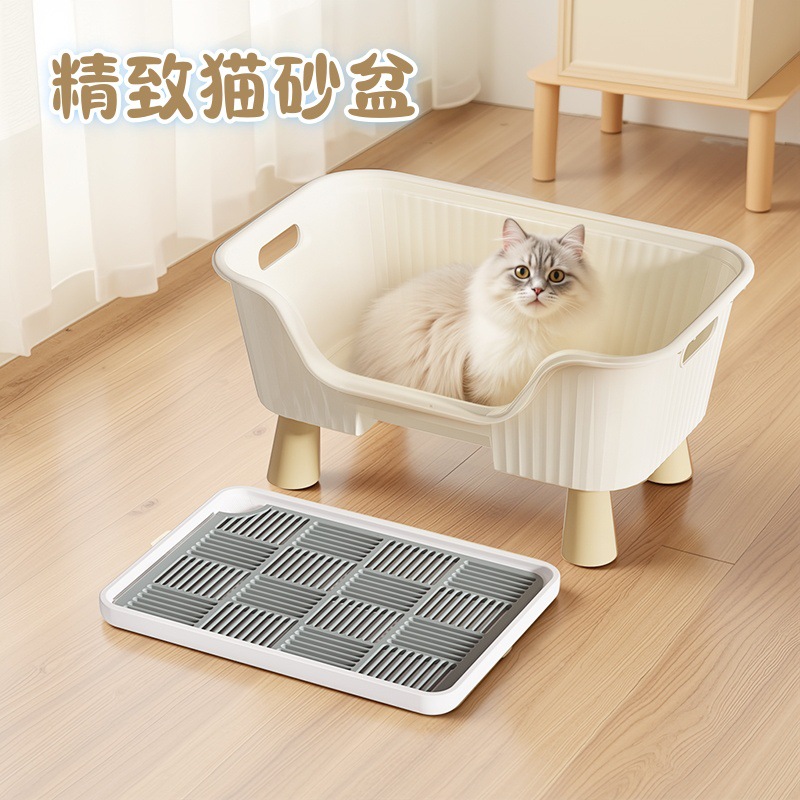 巨无霸深度猫厕所半封闭大容量简约猫砂盆超大号防外宠物猫咪用品