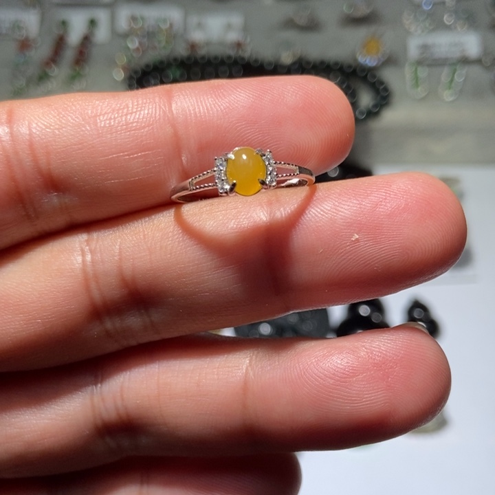 翡翠银S925镶嵌戒指