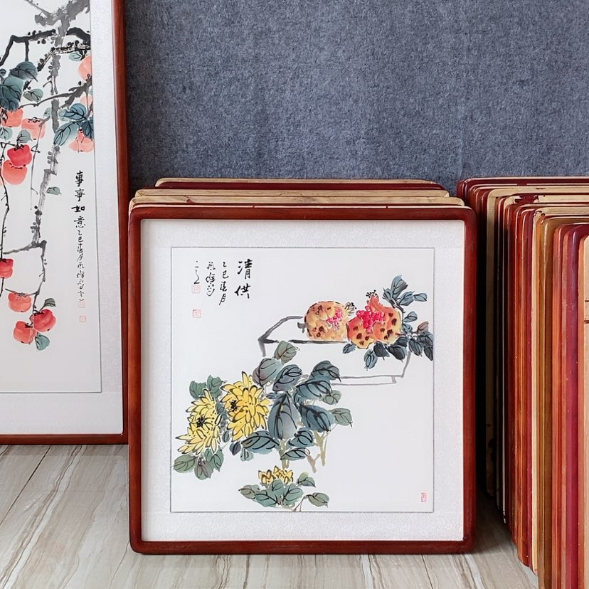 【闪购商品】国画书画作品带框65×65厘米