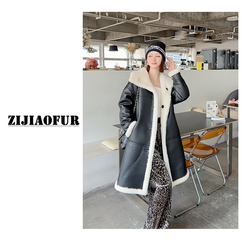 “米兰冬日” 两面穿真皮皮毛一体长款冬装外套 ZJPZ-2531