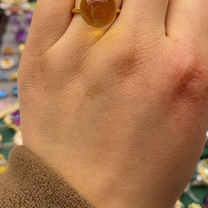 水晶戒指银S925镶嵌天然黄水晶戒指