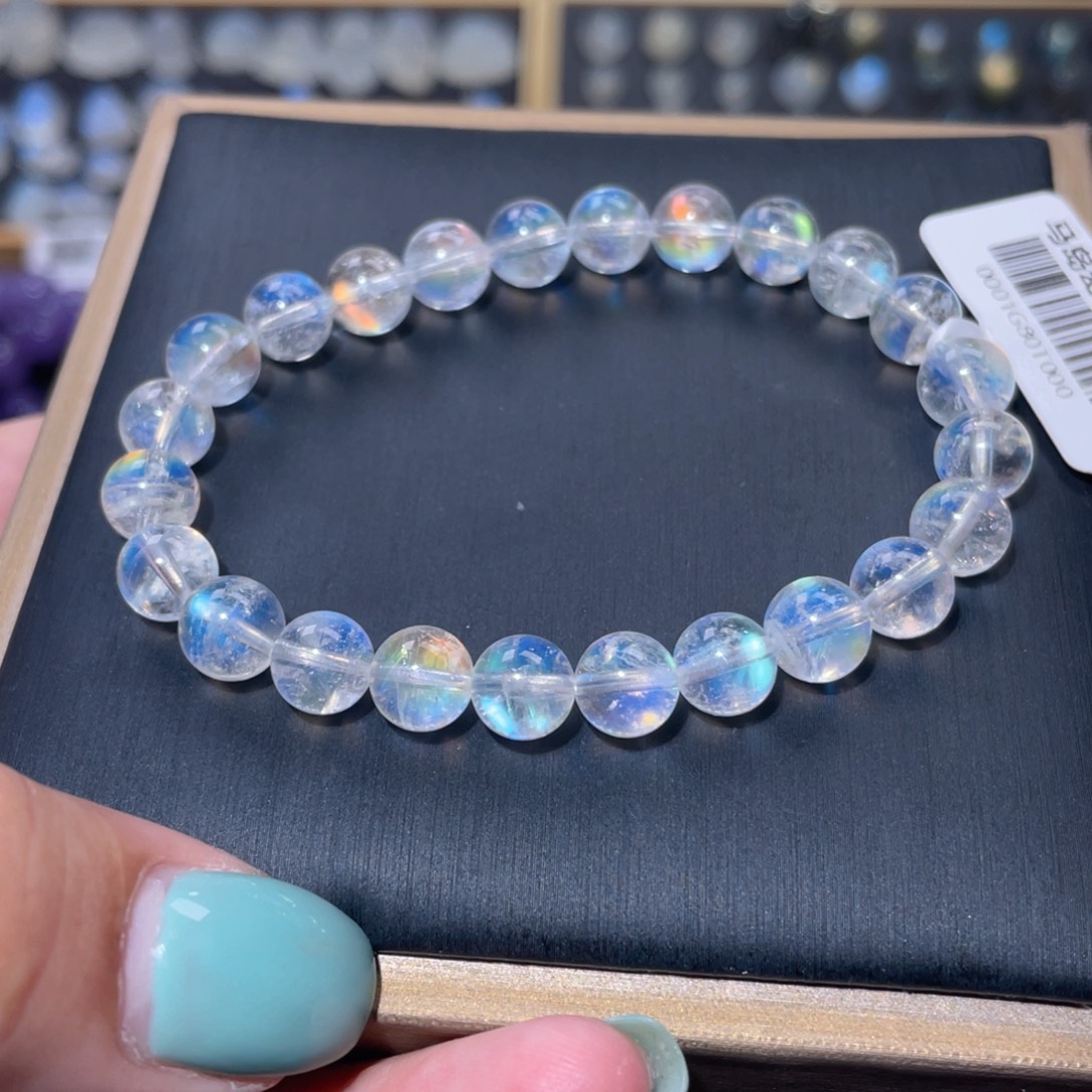 手链未镶嵌长石马岛幻彩月光石手链7.6mm