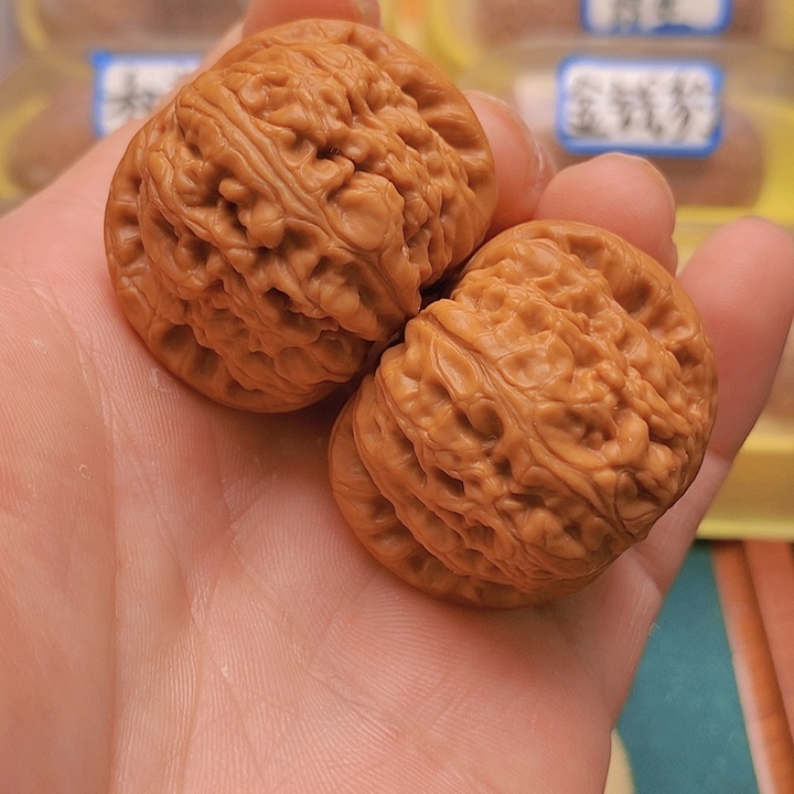 文玩核桃把件44粗筋大元宝