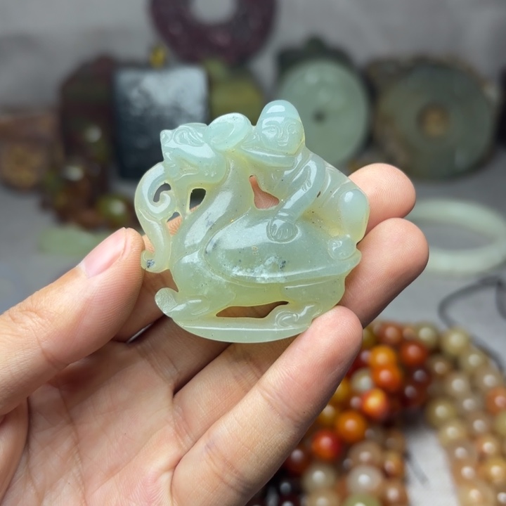 白玉菩提吊坠———