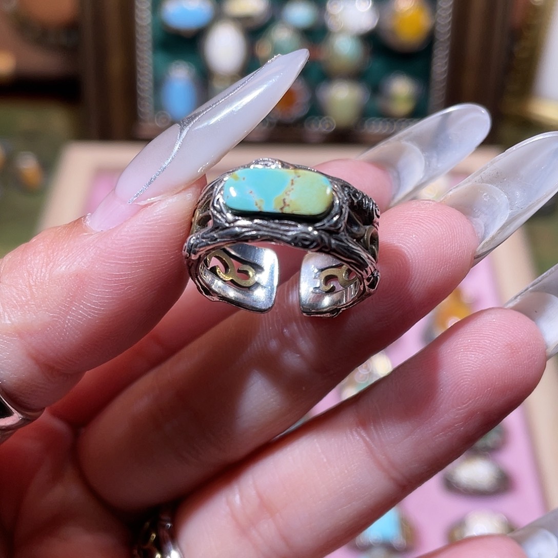 绿松石银S925镶嵌戒指戒指