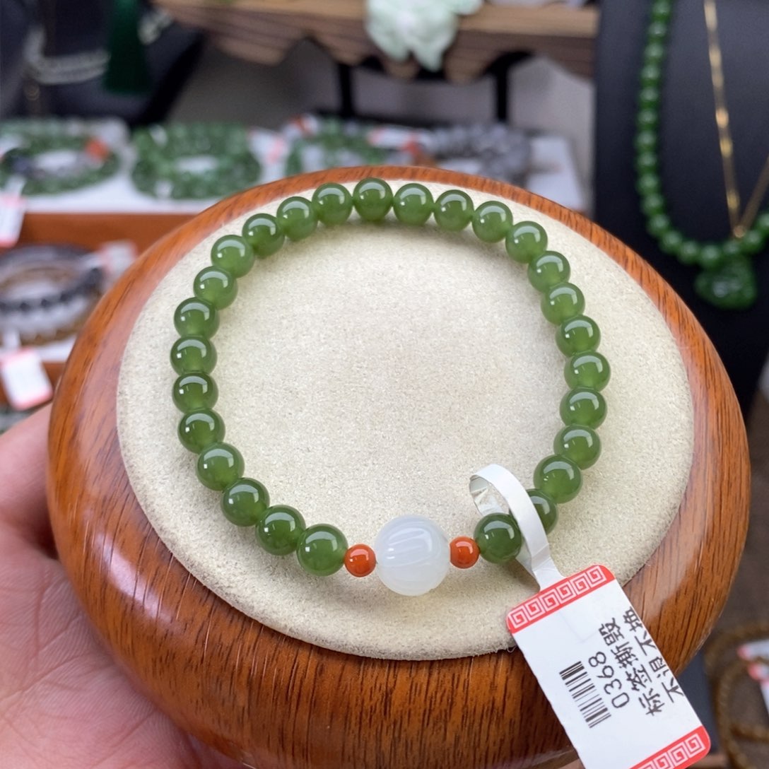 和田玉碧玉6mm未镶嵌