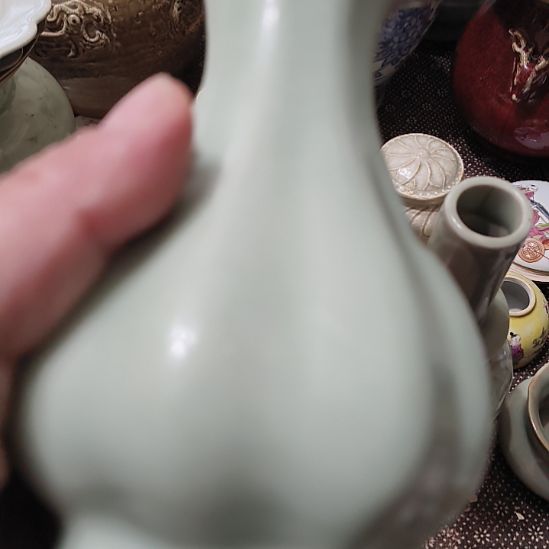 灵***山摆件一件精美龙泉花瓶全品