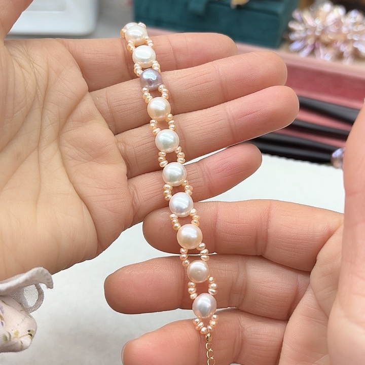 淡水珍珠发饰银S925镶嵌