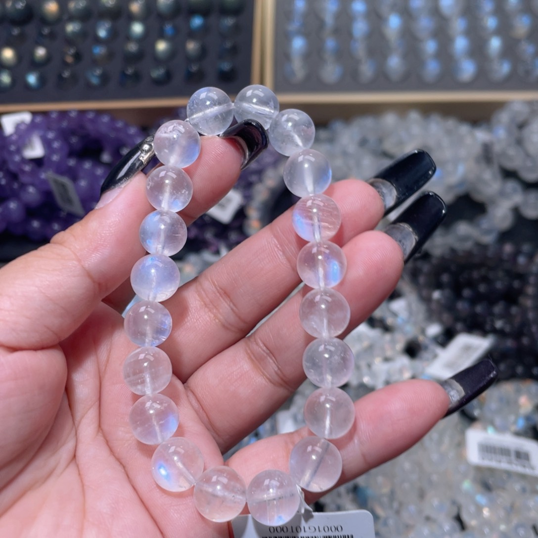 不***⁺手链未镶嵌长石蓝月光手链10mm