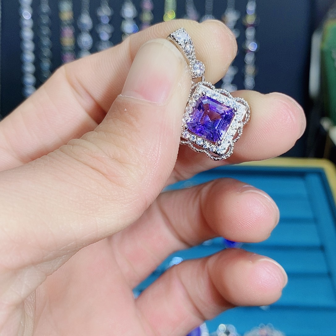 紫晶珠宝半成品银S925镶嵌