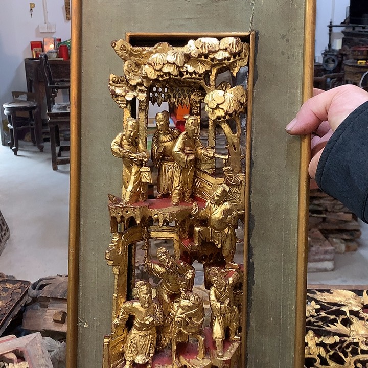 甘***怪香榧木老木雕花板民俗品