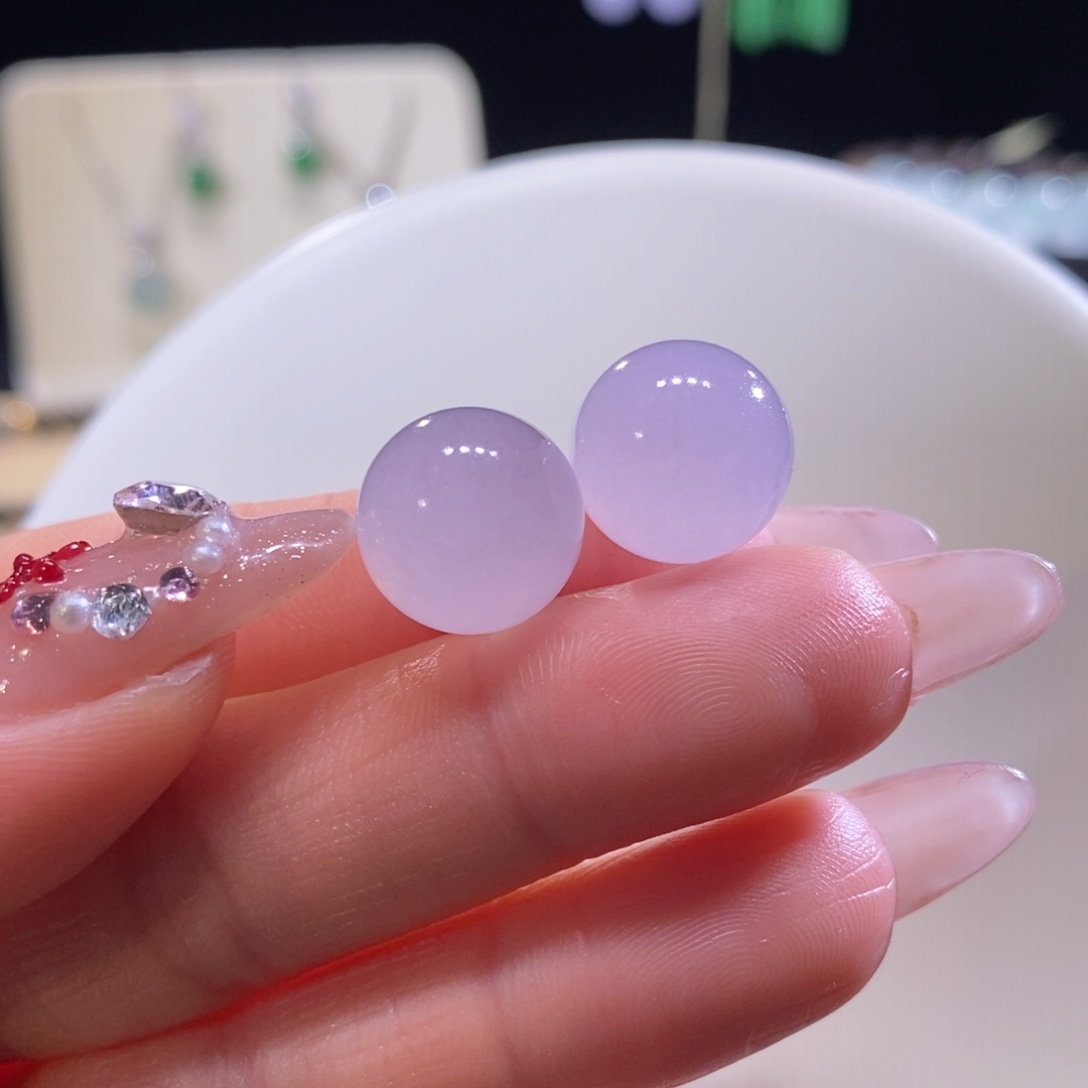 翡翠未镶嵌颈饰翡翠冰樱花粉紫珠多样性发其一