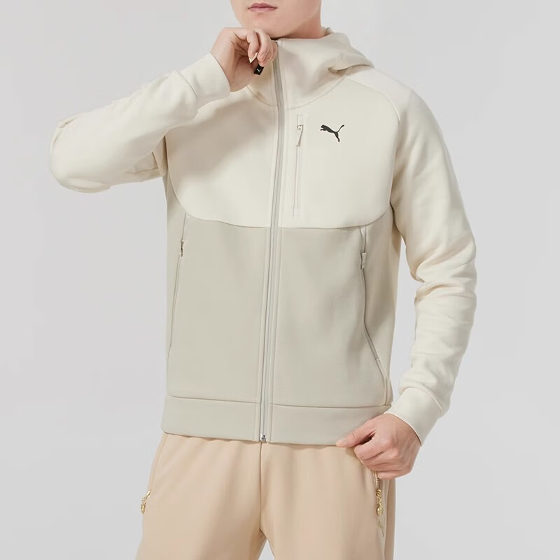 PUMA/彪马25新款吸湿速干健身连帽外套男运动针织卫衣上衣631833